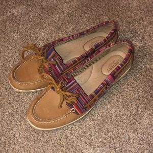 Striped Sperry casual boat shoe